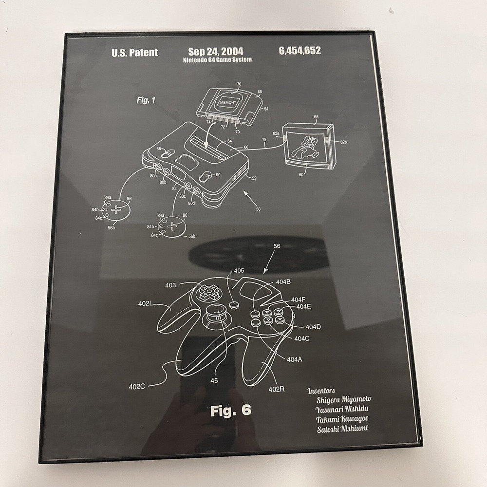 Nintendo 64 Video Game‎ System Patent Print Art Poster 14 X 11